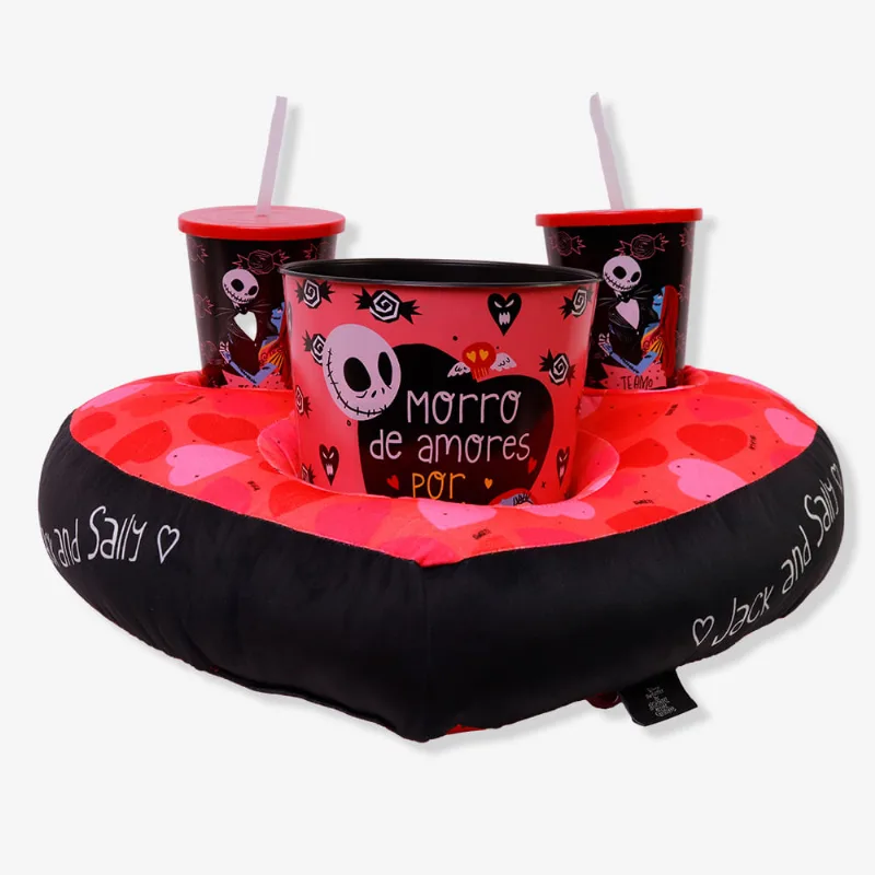 Kit Pipoca Coração Jack e Sally - O Estranho Mundo de Jack
