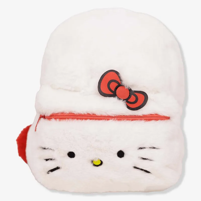 Mini Mochila Plush com Pompom Hello Kitty
