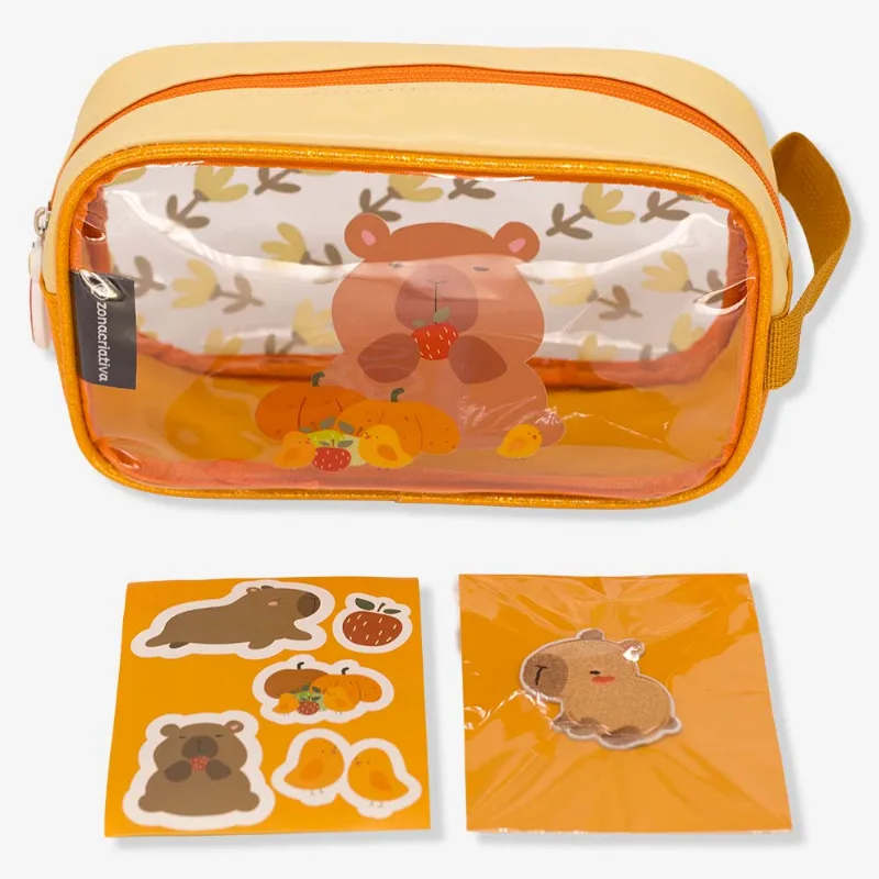 Necessaire com Adesivos Capivara - Zonacriativa