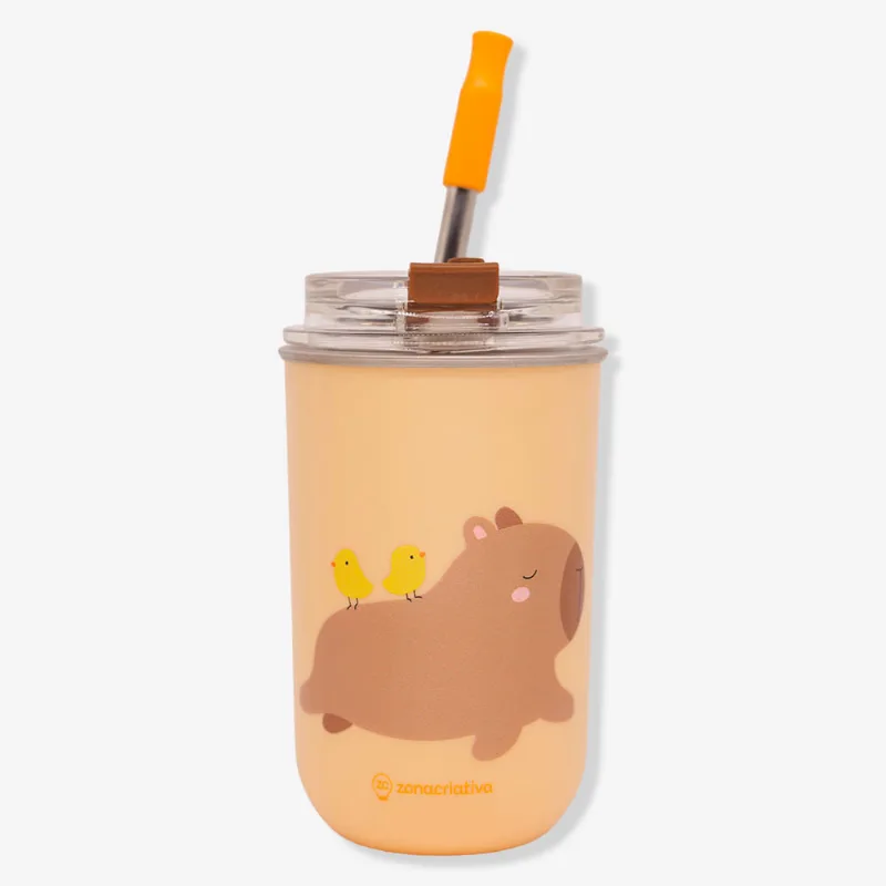 Copo Neo com Canudo Capivara - Zonacriativa
