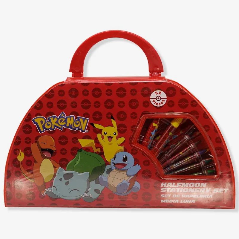 Kit Maleta Papelaria Pokémon Infantil 52 Peças
