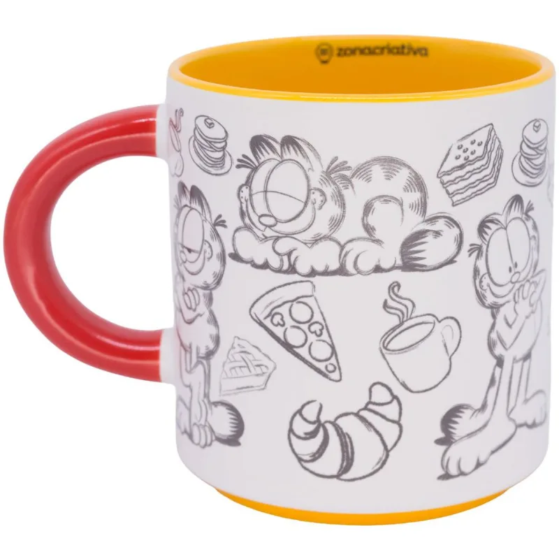 Caneca Garfield 500ml em Cerâmica Zona Criativa