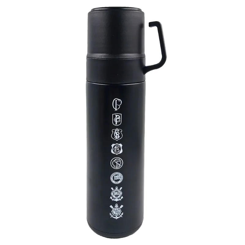 Garrafa Térmica Corinthians 600ml em Aço Inox Zona Criativa