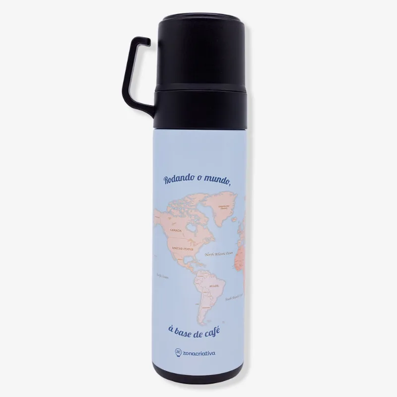 Garrafa Térmica de Café com Tampa Dupla Viagem - Zonacriativa