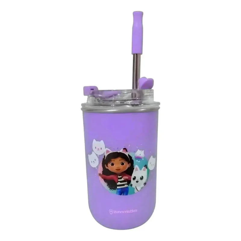 Copo Neo com Canudo 300 ml Casa da Gabby Zona Criativa 27027