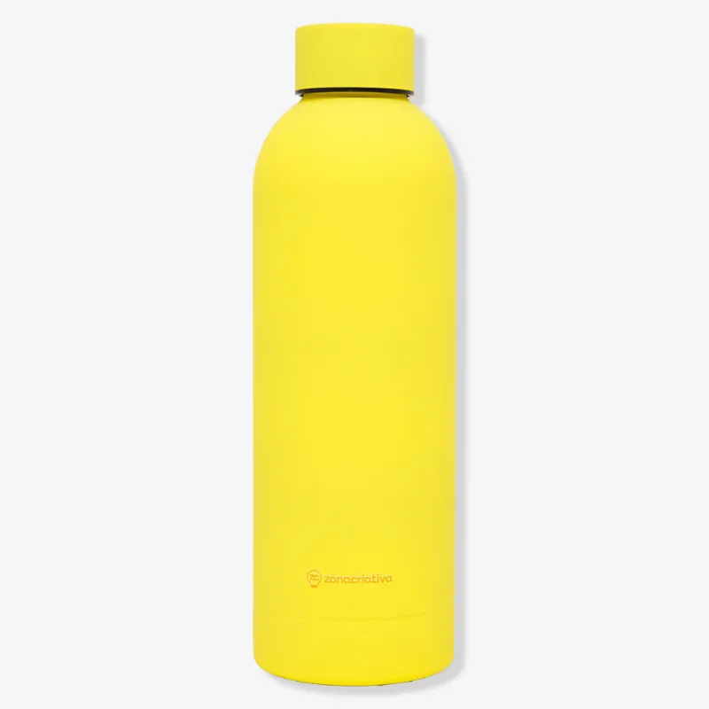 Garrafa Térmica Max Emborrachada 500ml Amarelo – Zonacriativa