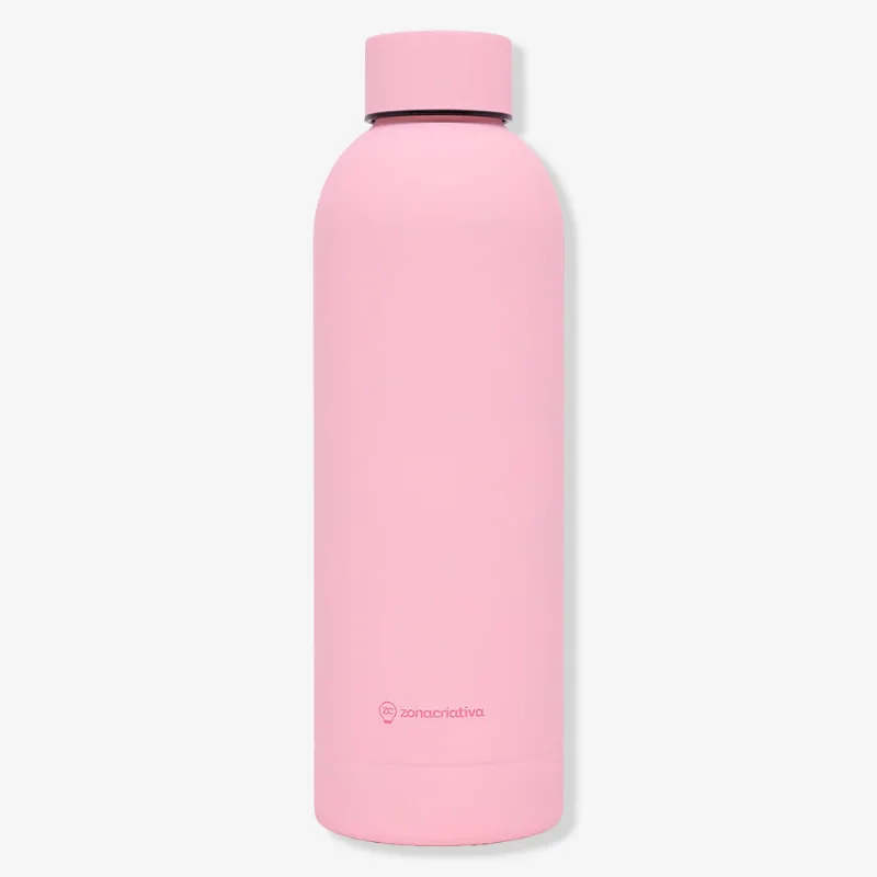 Garrafa Térmica Max Emborrachada 500ml Rosa Claro – Zonacriativa
