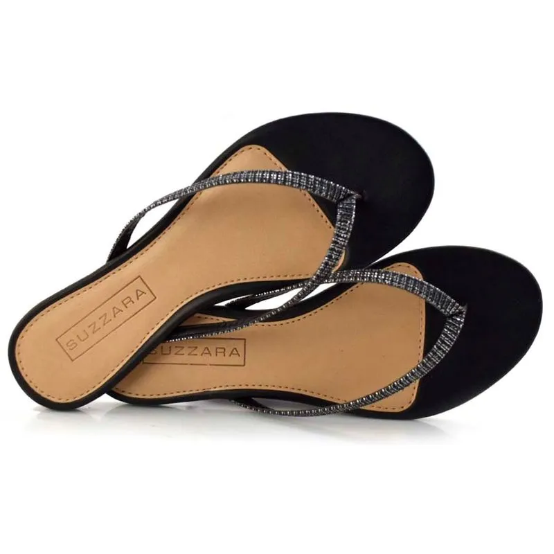 Tamanco Rasteira Feminino Suzzara Preto 13603 34