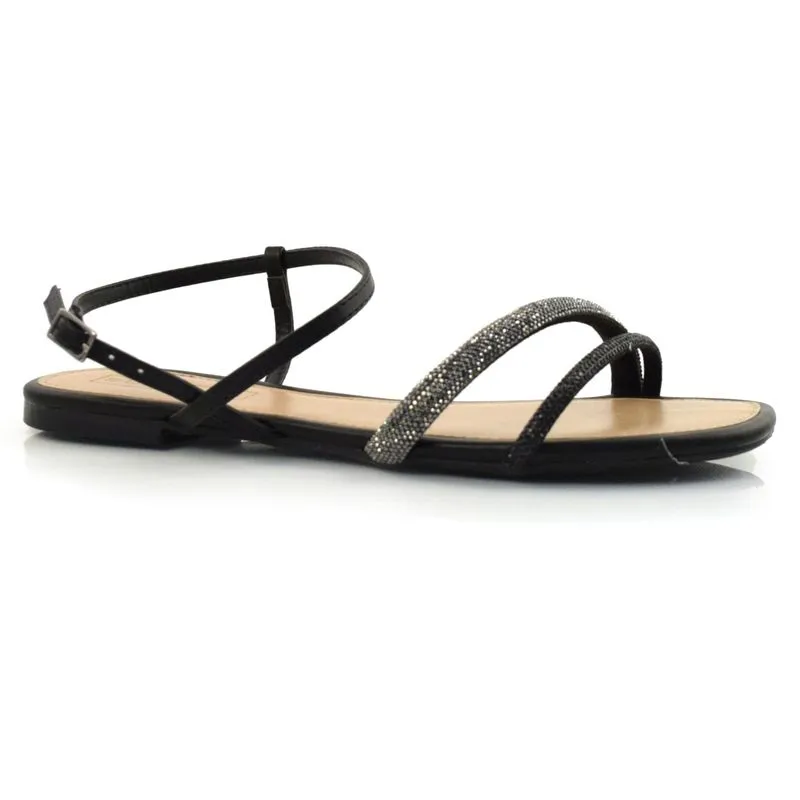 Sandália Rasteira Feminina Suzzara Preto 46271 40