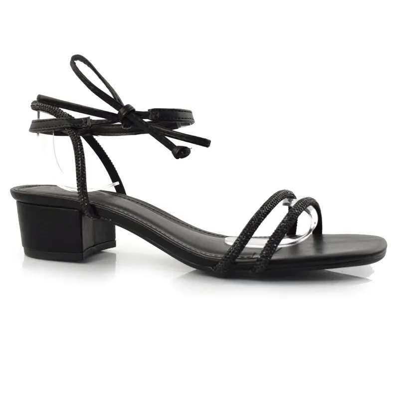 Sandália Feminina com Salto Bloco Suzzara Preto 51068 36