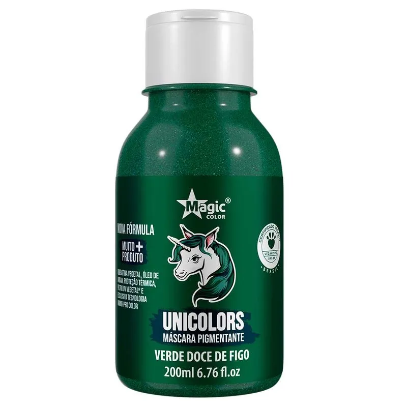 Magic Color Unicolors Máscara Pigmentante - 200ml Verde Doce De Figo