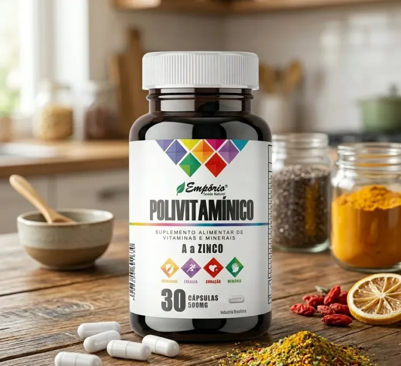 Polivitamínico de A a Z 500mg 30 Cápsulas