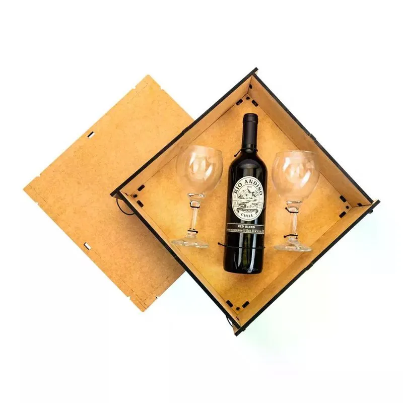 Caixa multiuso porta garrafa E taças p/ vinho - urbano uatt