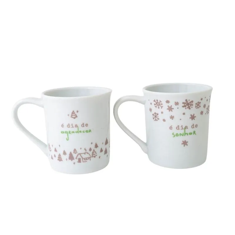 Dupla de caneca cerâmica 140ML naturals sonhar uatt