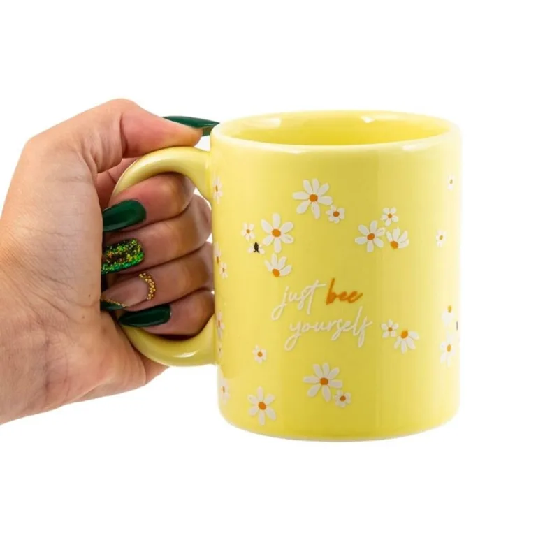 Caneca De Cerâmica 300ml Amarela - Just Bee Yourself