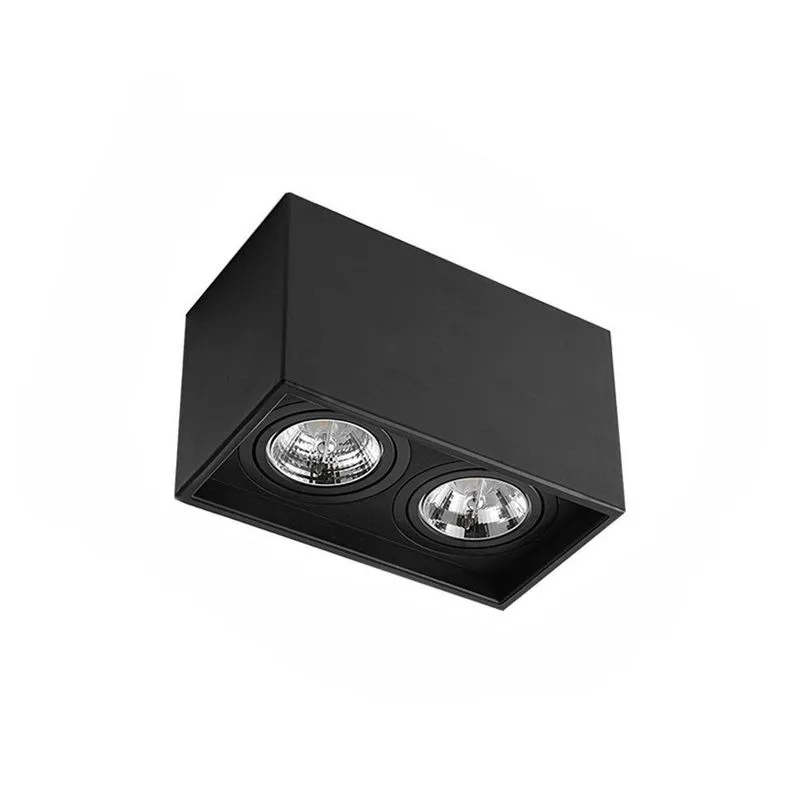 Spot de Sobrepor Recuado Loyo Up Duplo para 2 Lâmpadas AR70 GU10 Preto Nordecor Iluminação Spot de Sobrepor Recuado Loyo Up Duplo AR70 GU10 Preto Nordecor Iluminação