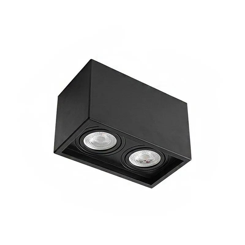 Spot de Sobrepor Recuado Loyo Up Duplo para 2 Lâmpadas MR16 GU10 Preto em Policarbonato Nordecor Iluminação Spot de Sobrepor Recuado Loyo Up Duplo para 2 Lâmpadas MR16 GU10 Preto Nordecor Iluminação