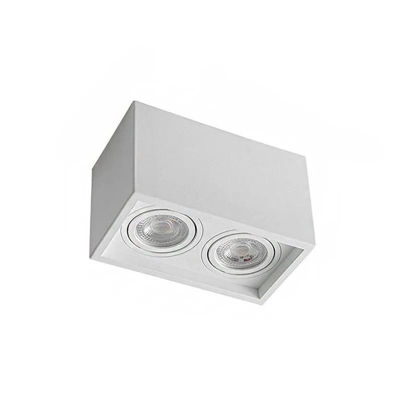 Spot de Sobrepor Recuado Loyo Up Duplo para 2 Lâmpadas MR16 GU10 IP20 Branco Nordecor Iluminação Spot de Sobrepor Recuado Loyo Up Duplo MR16 GU10 Branco Nordecor Iluminação