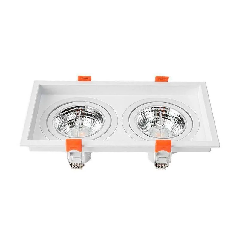 Spot De Embutir Recuado Nordecor Loyo Para 2 Lâmpadas Ar70 Gu10 Branco