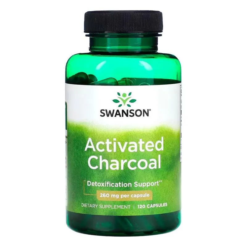 Carvão Ativado 260mg Swanson 120 Capsulas