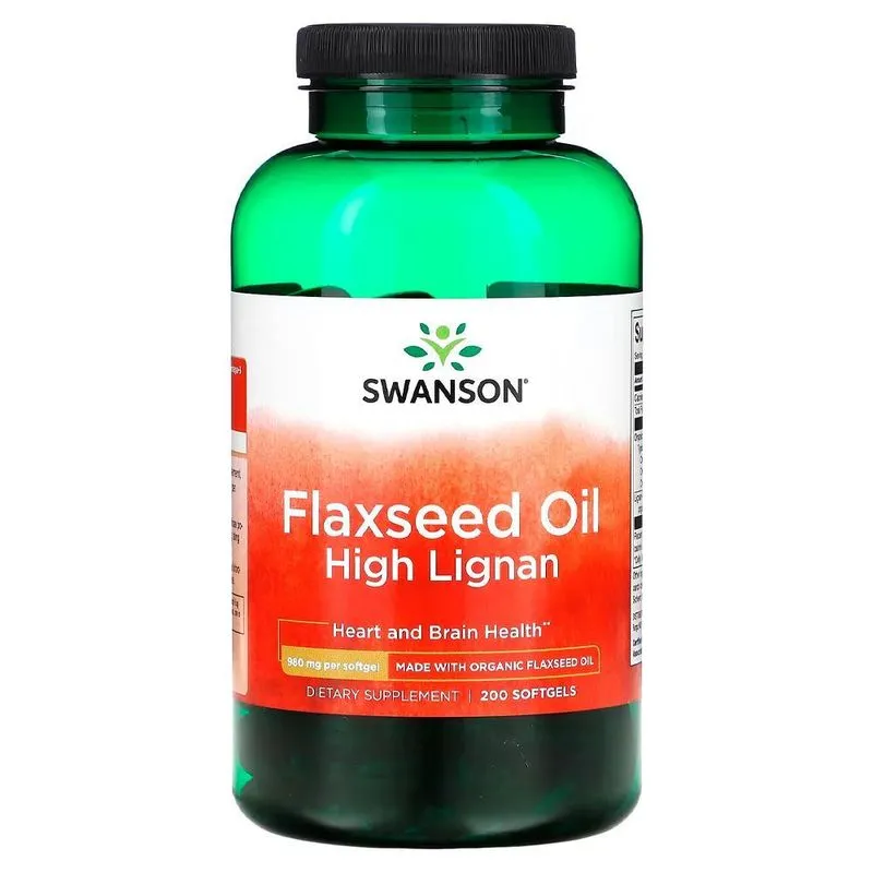 Óleo Linhaça 980mg Swanson High Lignan 200soft Importado