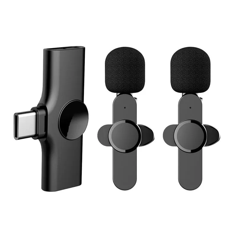 Microfone Lapela Sem Fio Vimai p/Dispositivo Usb-C 2.4G Preto