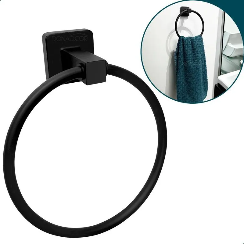 Toalheiro Preto De Banheiro Suporte Toalha De Rosto Metal