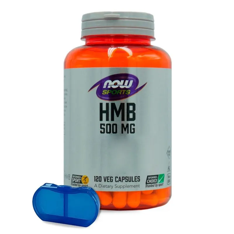 Hmb 500mg Vitamina D3 Now Foods 120Cáps + Porta Cápsulas