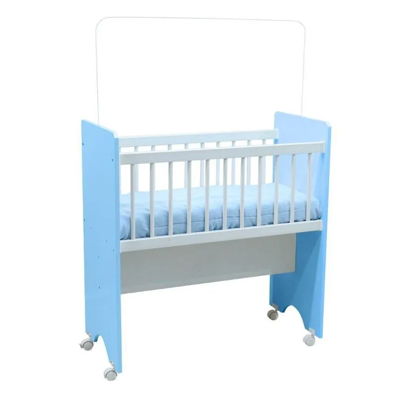 Mini Berço Portátil Moisés Varias Cores Com Colchão E Rodinhas Com Trava - Azul Azul