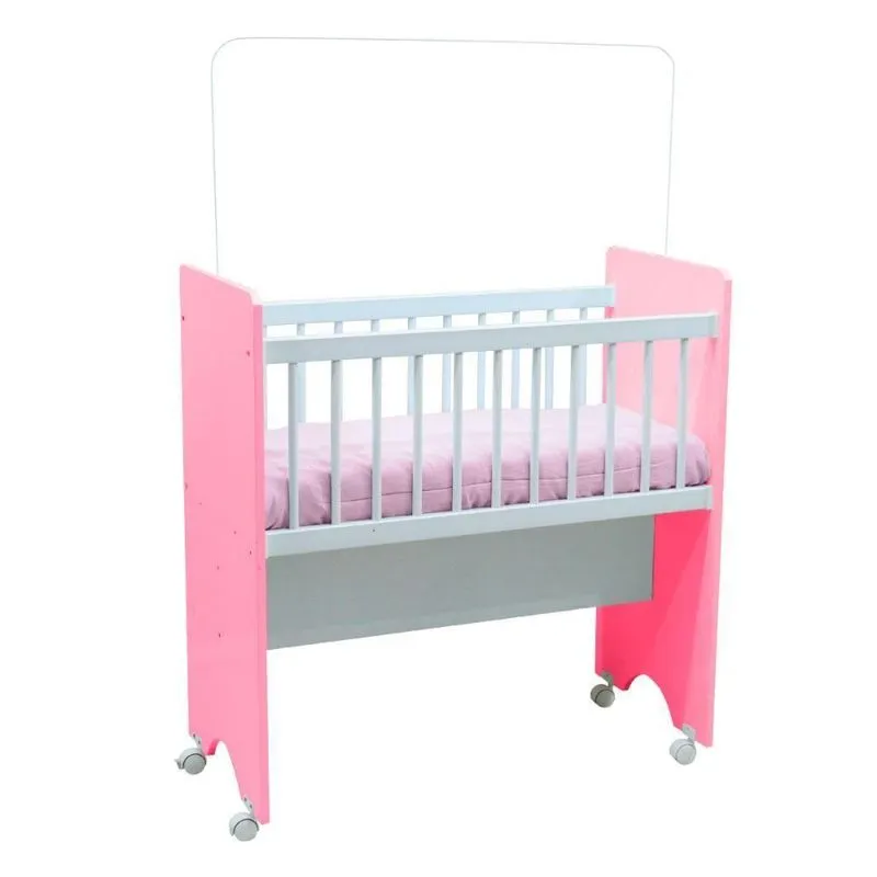 Mini Berço Portátil Moisés Varias Cores Com Colchão E Rodinhas Com Trava - Branco/rosa Branco/rosa