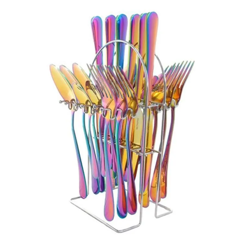 Kit Talher Colorido Faqueiro Conjunto Inglaterra Talheres