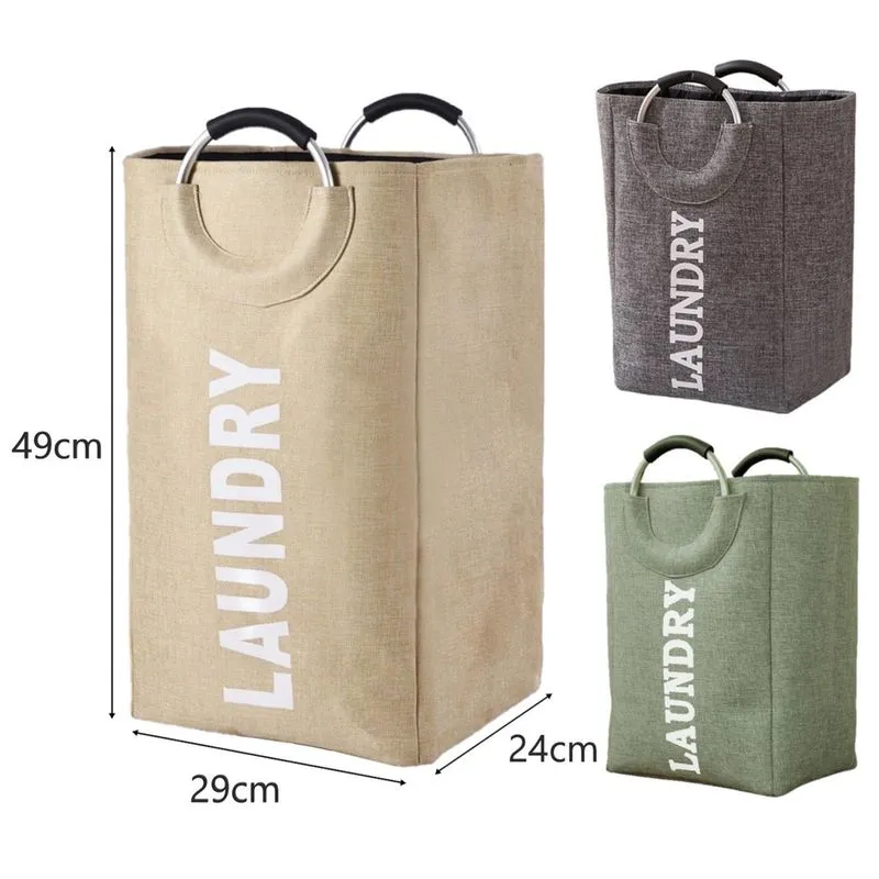 Cesto De Roupas Suja Dobrável Organizador Lavanderia c/ Alça