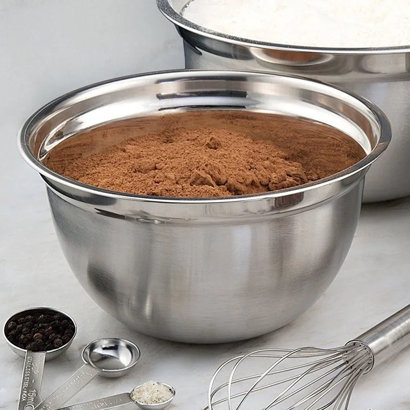 Bacia Misturadora Bowl Profissional Grande Ideal Para Receitas Misturas Saladeira Cozinha Industrial Aço Inox Não Pega Cheiro 4,5L - 28cm