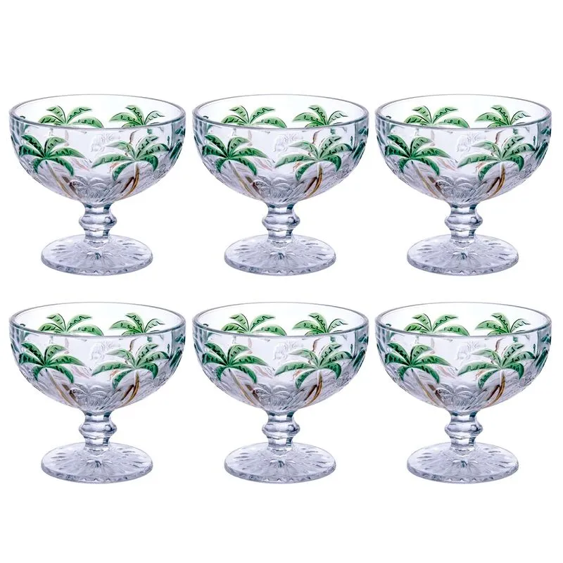 Jogo de Taças Coquetel Palm Tree 6 Peças 310ml em Vidro Kehome