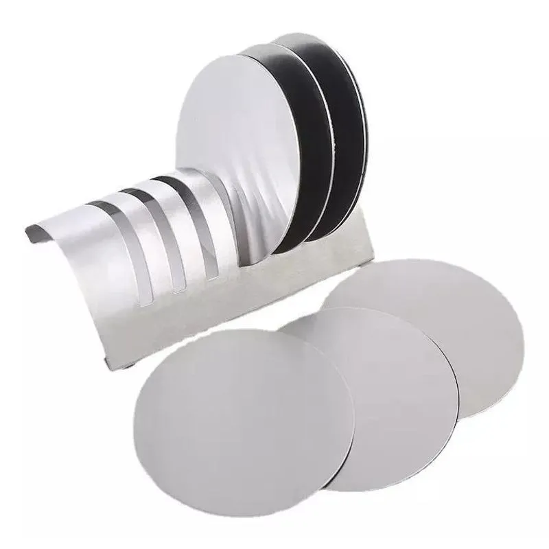 Kit 6 Descanso Redondo 10Cm Copos Inox Anti Derramente