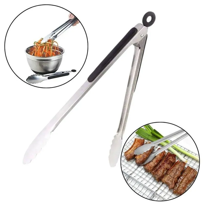 Pegador Pinça Inox Carne Churrasco Culinário Universal 40 Cm