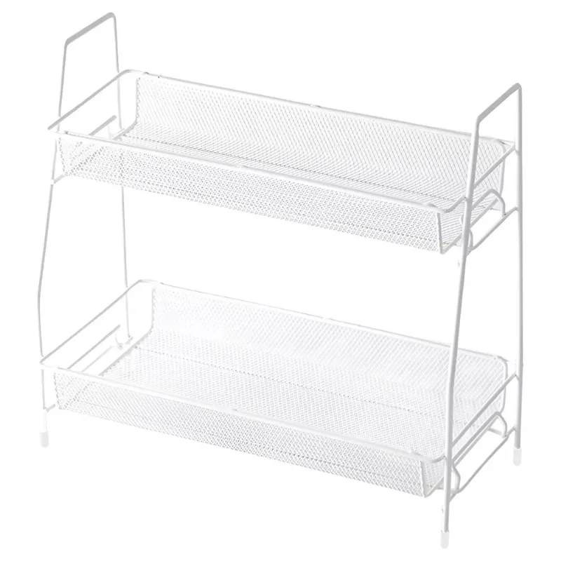 Prateleira Dupla Multiuso 36x33cm em Metal Kehome-Branco