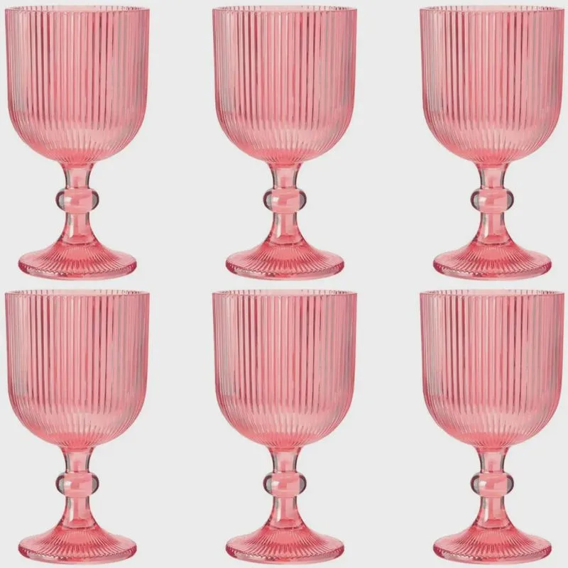 Conjunto 6 Taças Versalhes Rosa 390ml 88307 - Ke Home