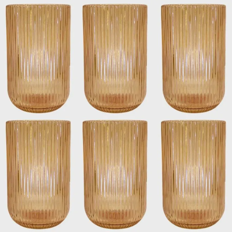Conjunto 6 Copos Versalhes Âmbar 460ml 88315 - Ke Home