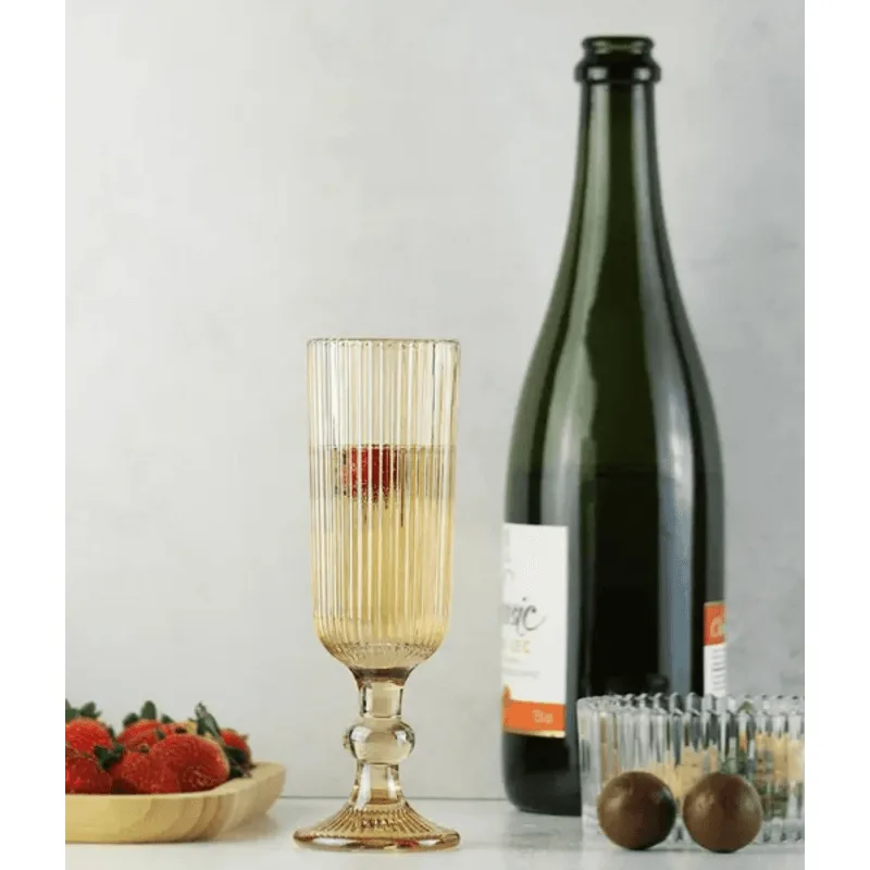 Jogo De Taças Luxx Gold Ellegance 160ml Crystal Champagne
