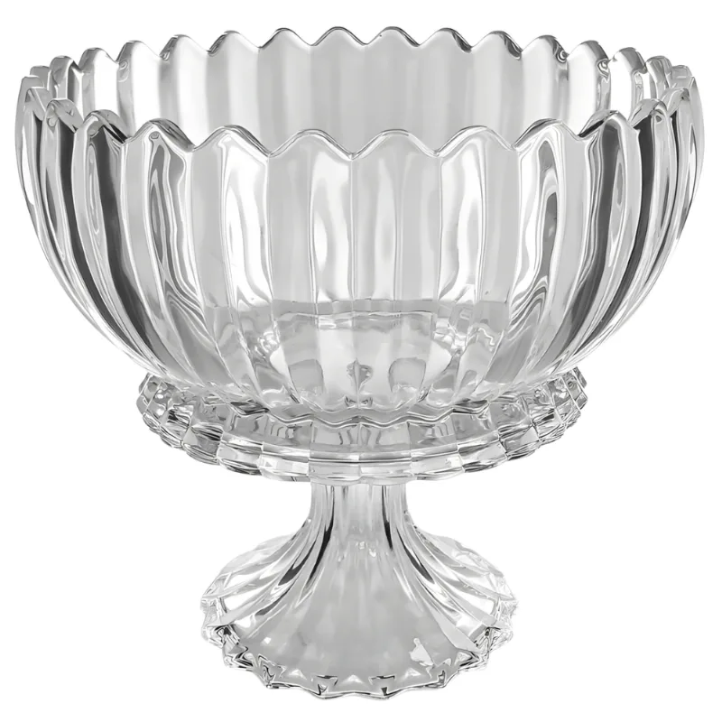 Fruteira Redonda em Vidro c/ Base Lux 23x22cm - Ke Home