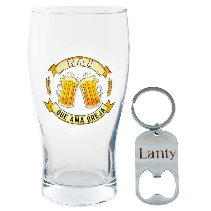Copo Pai C/ Chaveiro 580ml em Vidro Kehome-Modelo 1