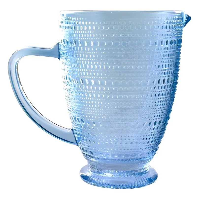 Jarra De Vidro Azul Pérola Para Água Ou Suco 1370 Ml