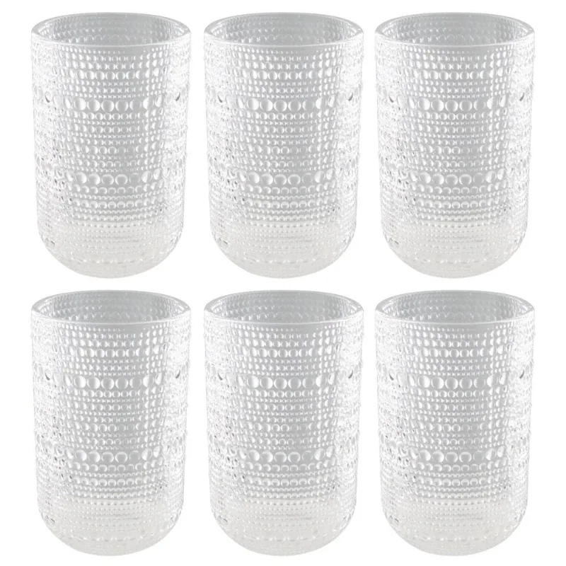 Jogo De Copos Pérola Clear 6 Peças 460ml em Vidro Kehome
