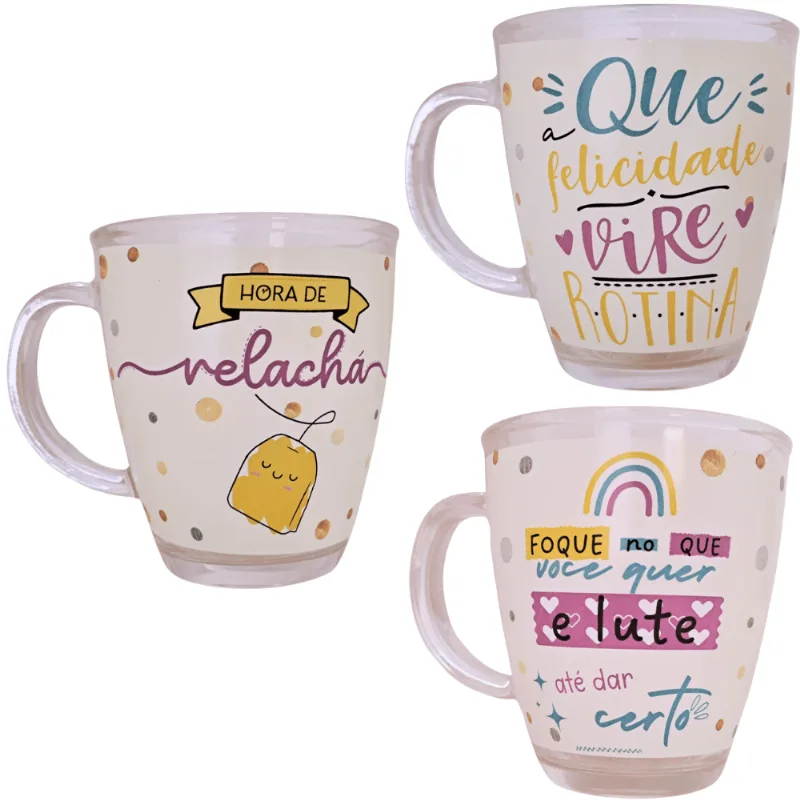Caneca Fancy Hora de Relachá 380ml - Modelos Sortidos