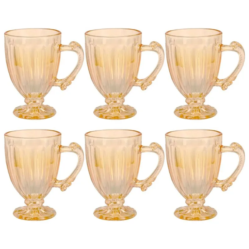Jogo de Caneca Roma 6 Peças 190ml em Vidro Kehome