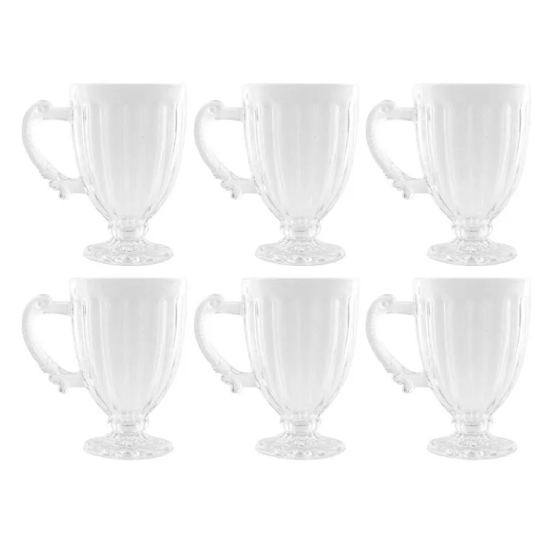 Jogo de Caneca Roma 6 Peças 190ml em Vidro Kehome