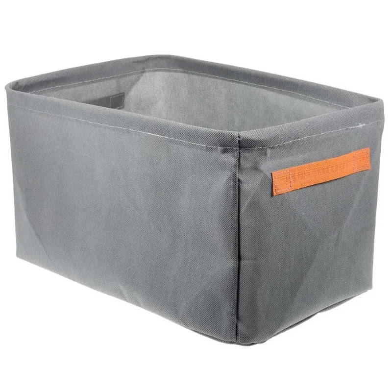 Caixa Organizadora C/ Alça 43x28cm em Poliéster Kehome-Cinza