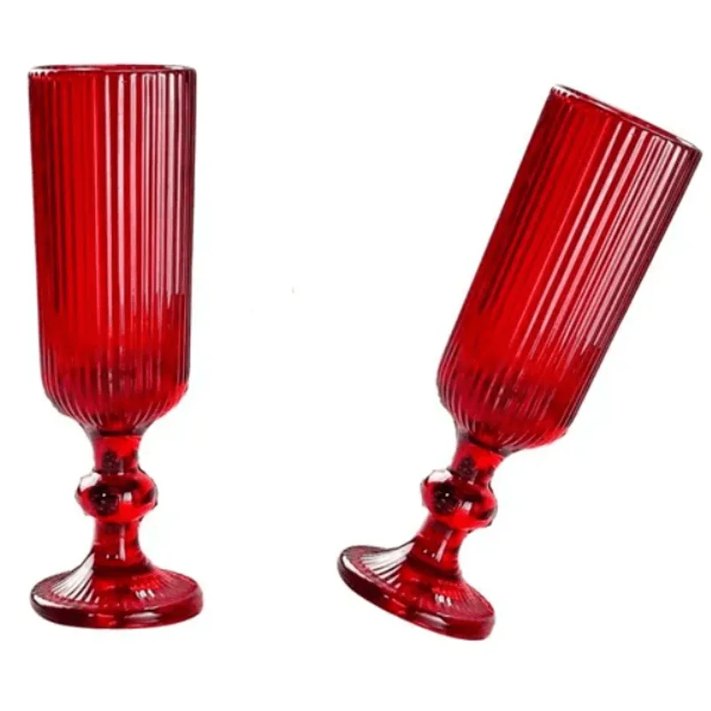 Jogo De Taças Luxx Red Ellegance 160ml Crystal Champagne