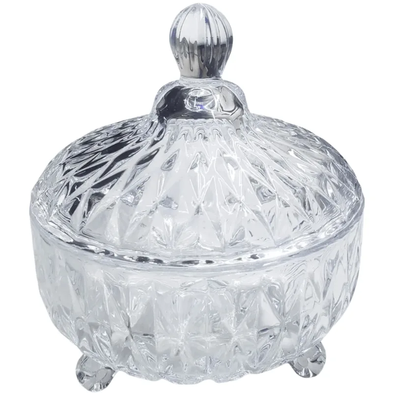 Potiche Diamond Em Vidro 10,5x12,5cm Lanty (ke Home)